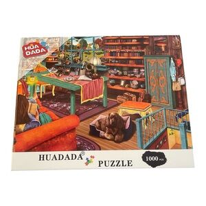 HUADADA 1000-Piece Colorful Puzzle, "Window Cats", 500 x 700mm.